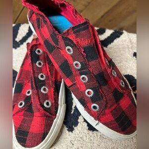 Blowfish buffalo check slip on sneakers size 9